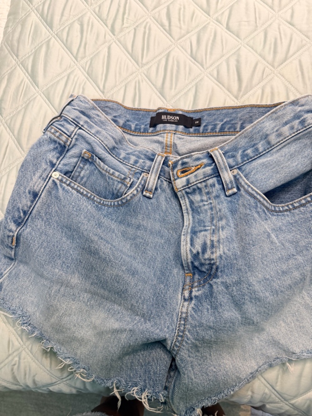 Hudson Jeans Light Blue Denim Cutoff Jean Shorts